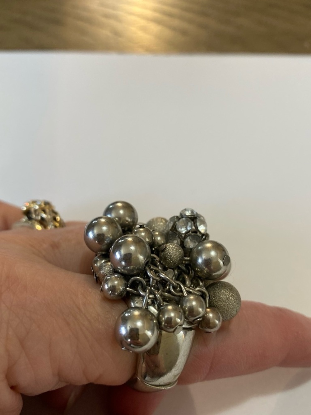 Statement Silver tone  Cluster Ball Ring - Women Jewelry - Picture 2 of 4